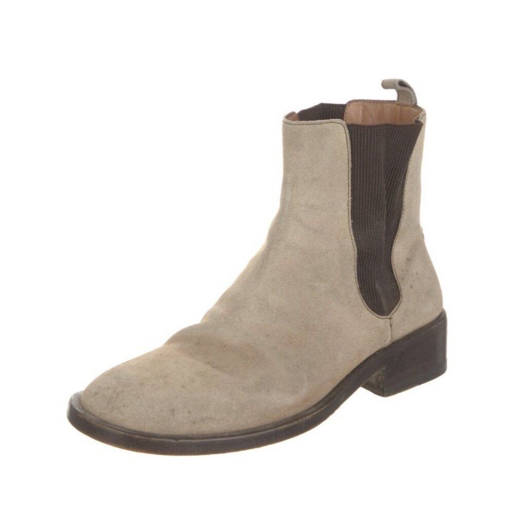 Gucci Authentic Beige Neutral Suede Leather Ankle Chelsea Boots 6 - Picture 2 of 11
